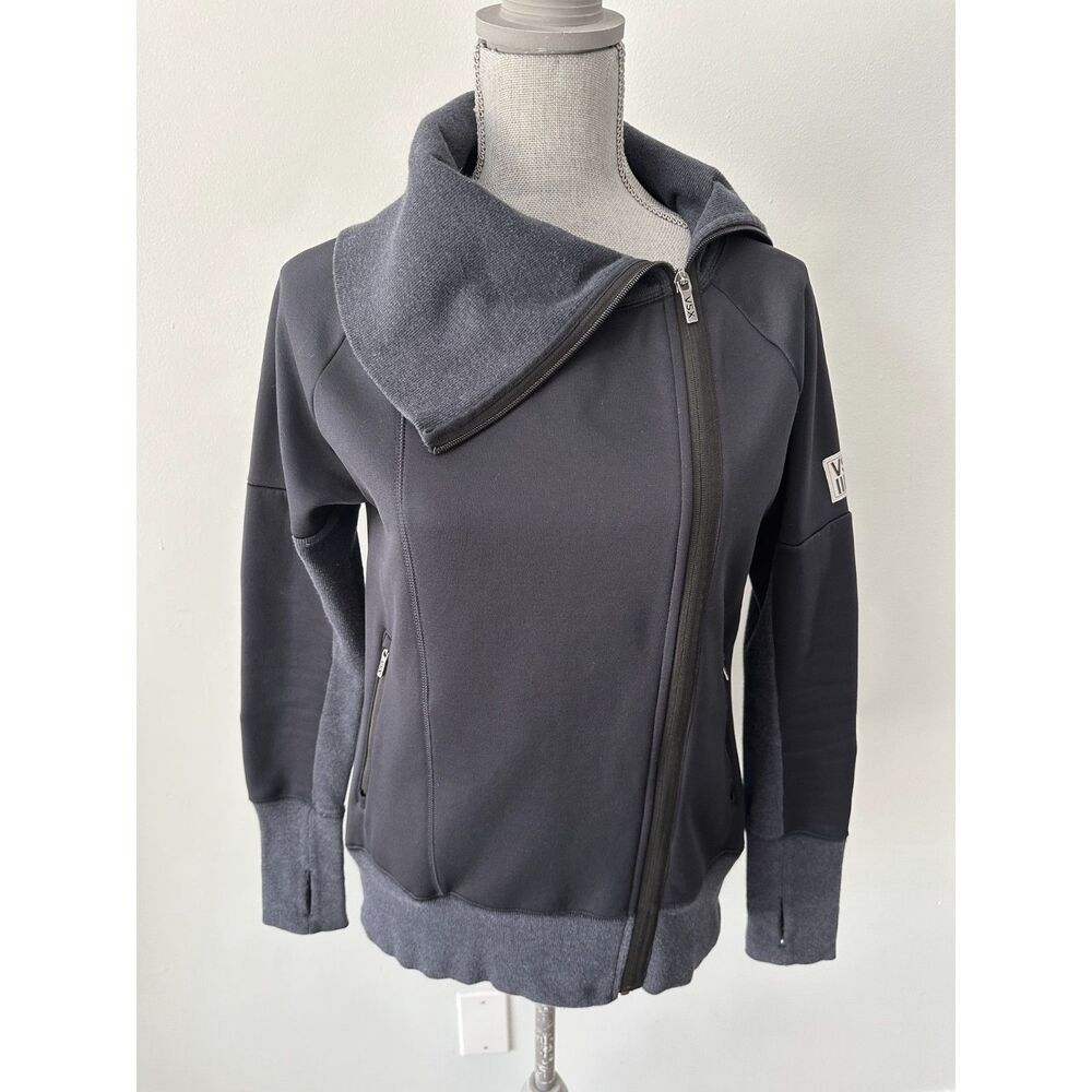 VSX Victoria's Secret Sport Asymmetrical Navy Blue Jacket Moto Women's size XS